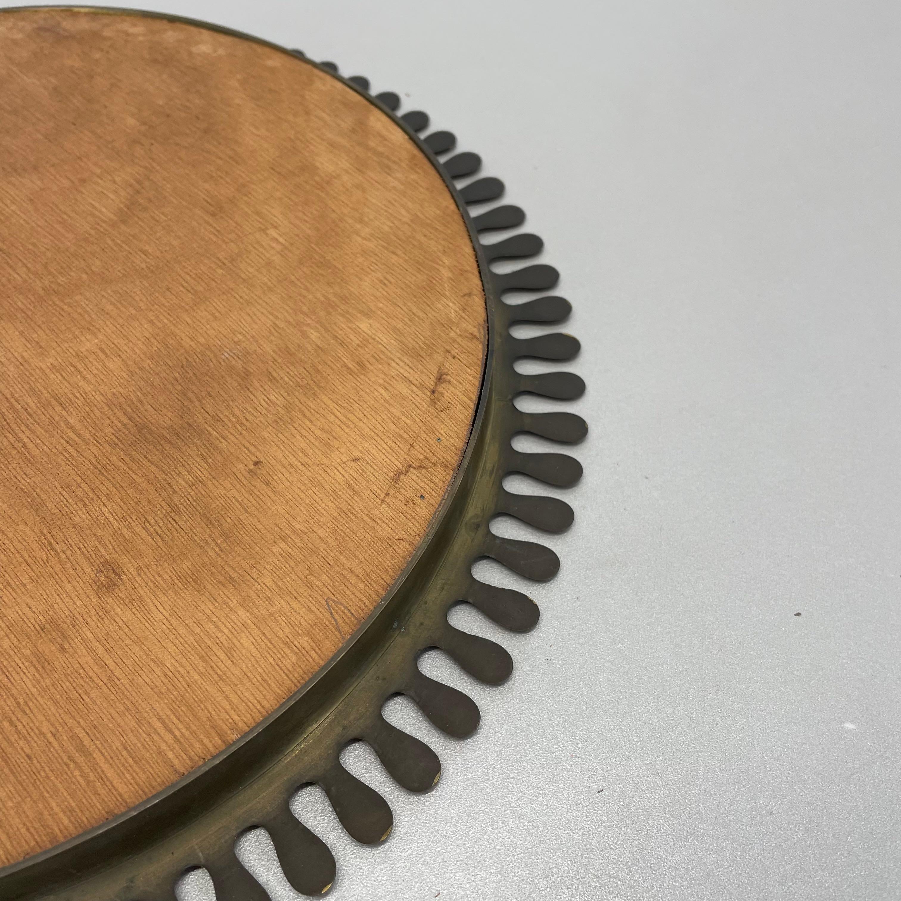 brass Wall Mirror in JOSEF FRANK Style, by Vereinigte Werkstätten Germany 1950s For Sale 11