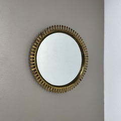 brass Wall Mirror in JOSEF FRANK Style, by Vereinigte Werkstätten Germany 1950s