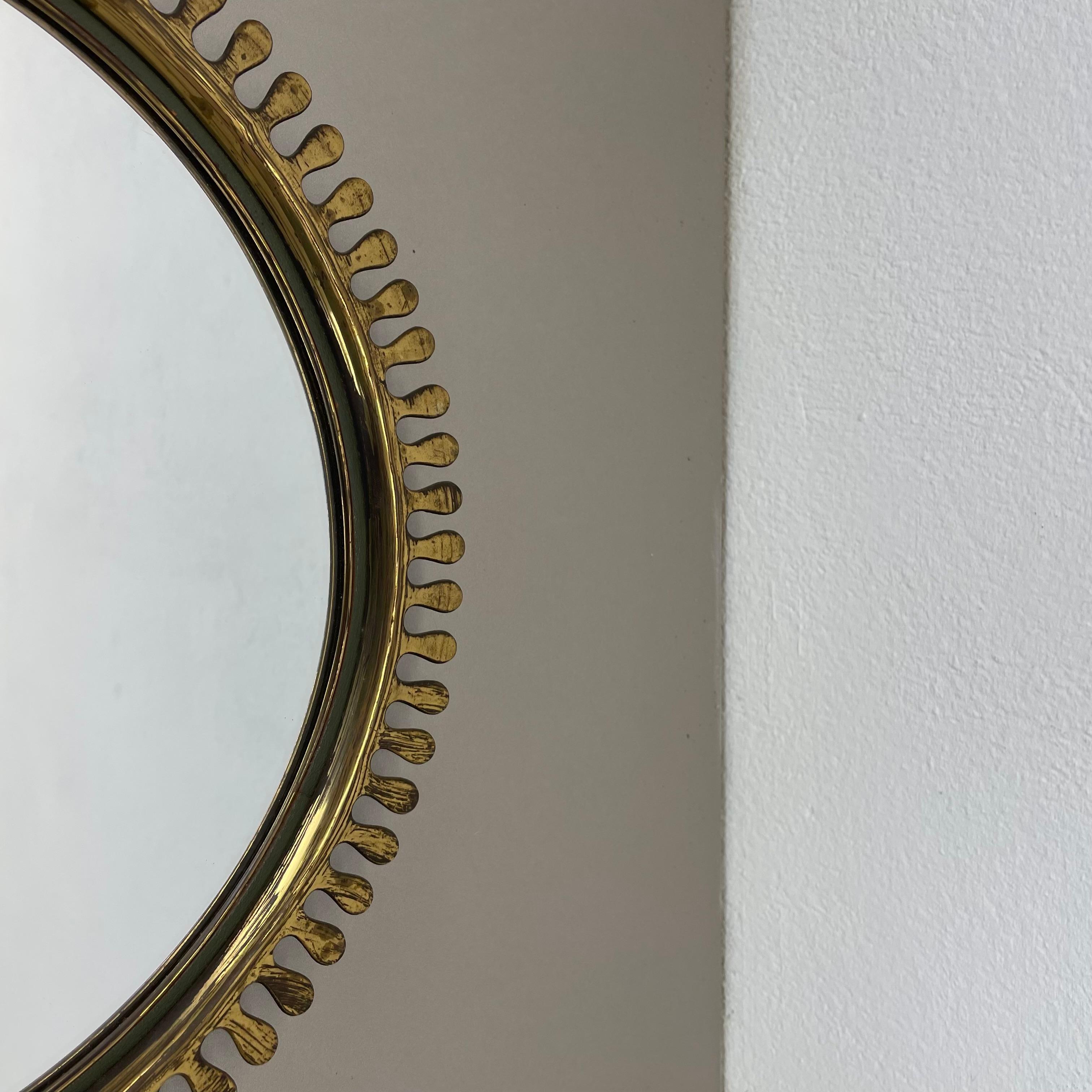 brass Wall Mirror in JOSEF FRANK Style, by Vereinigte Werkstätten Germany 1950s For Sale 1