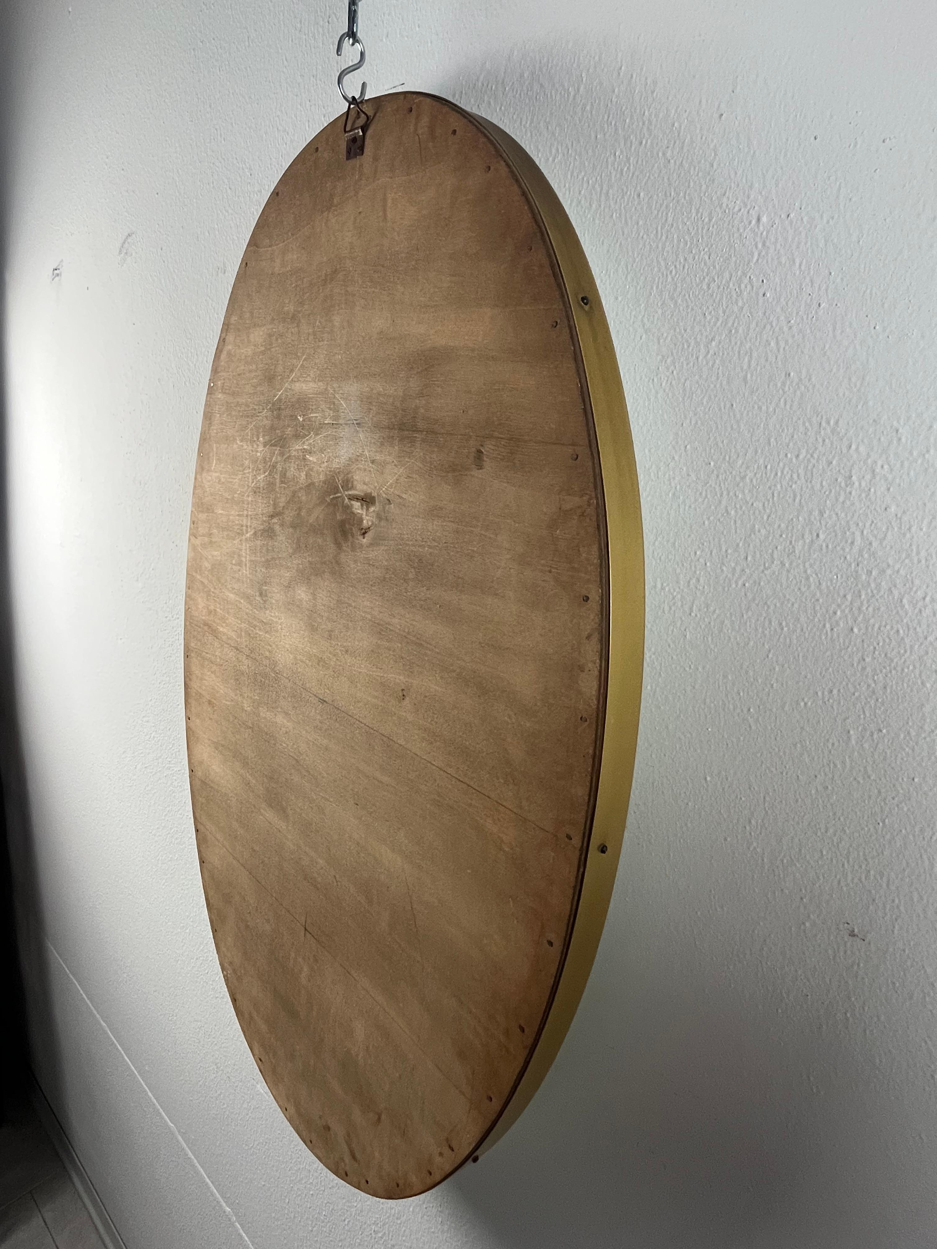 Mid-Century Brass Wall Mirror Attributed To Gio Ponti 1960s In Good Condition For Sale In Palermo, IT