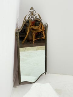 Brass Wall Mirror, made in Italy, 1940s