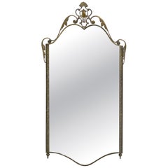 Brass Wall Mirror, made in Italy, 1940s