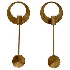 Retro Brass Wall-Mounted Candleholders by Artur Pe Kolbäck, Sweden, 1950s