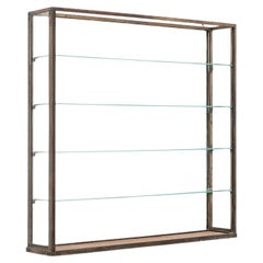 Brass wall mounted glass shelf, France, 1920s