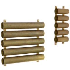 Vintage Brass Wall-Mounted Magazine Rack