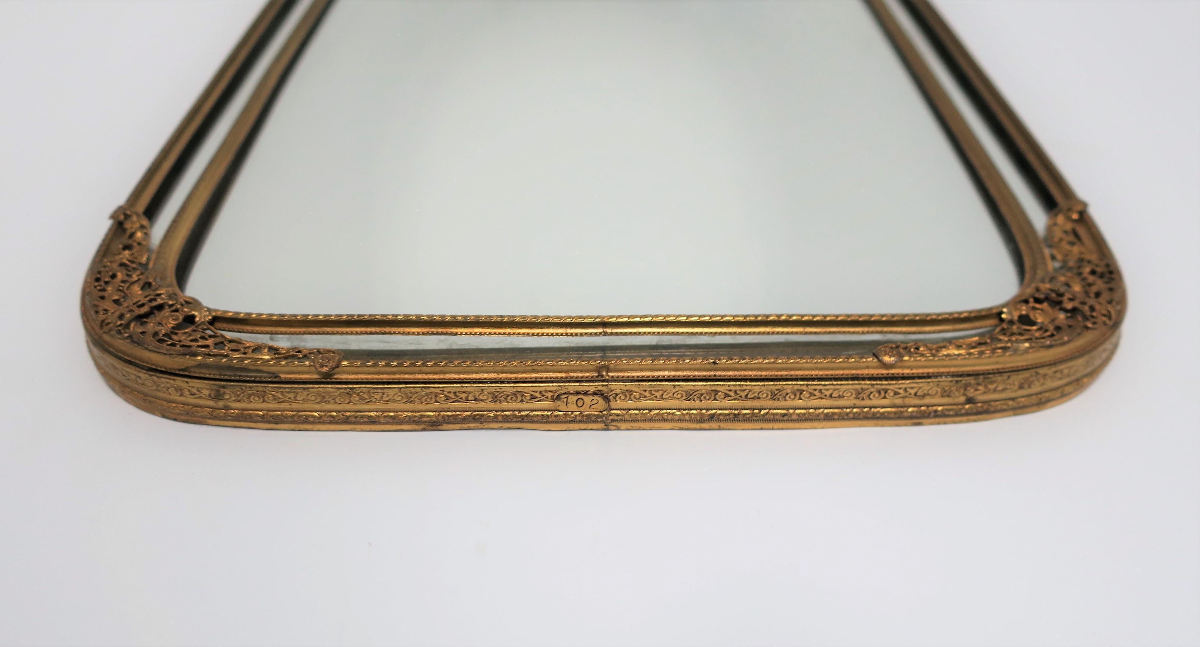 European Brass Wall or Vanity Mirror  For Sale 9