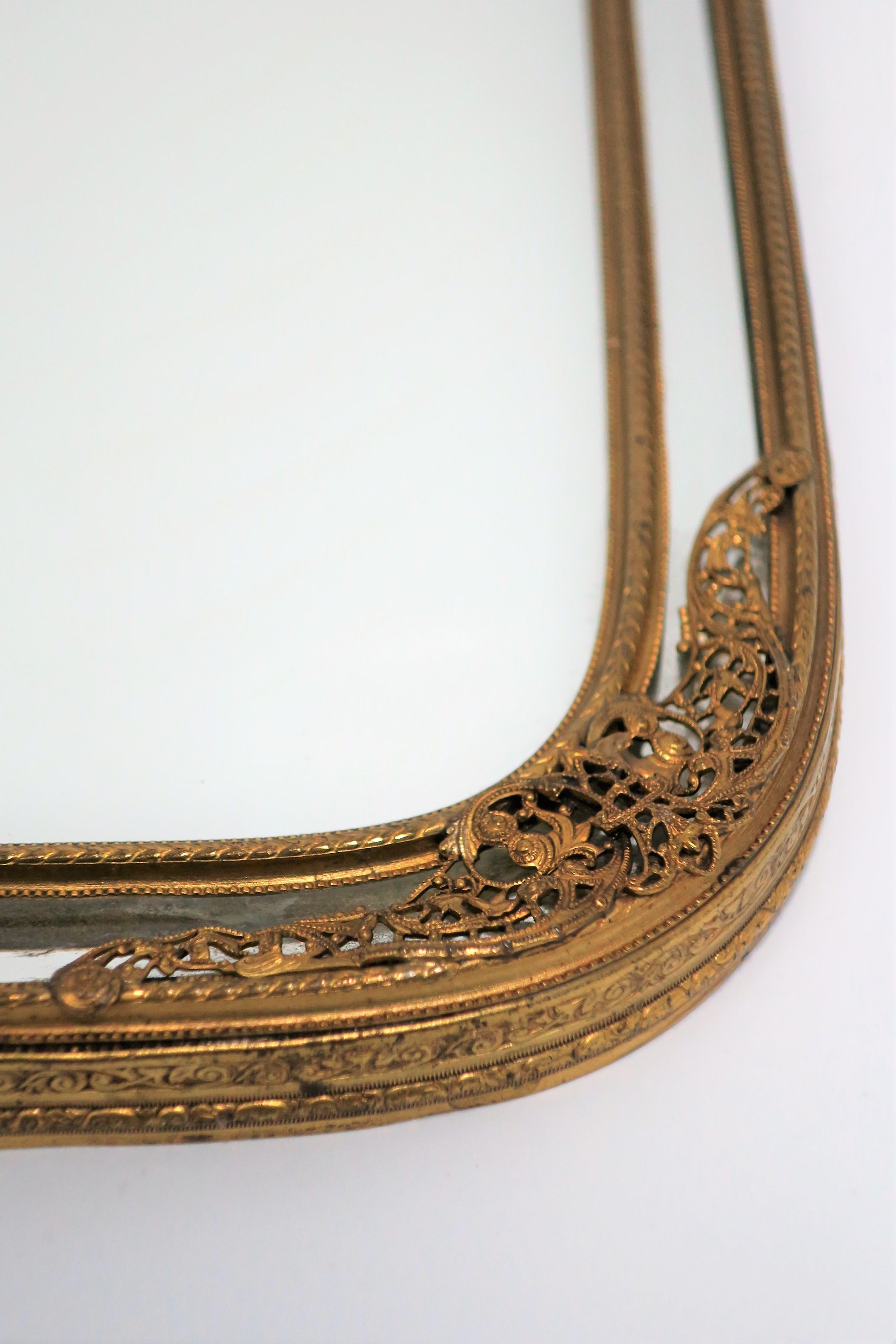 European Brass Wall or Vanity Mirror  For Sale 11