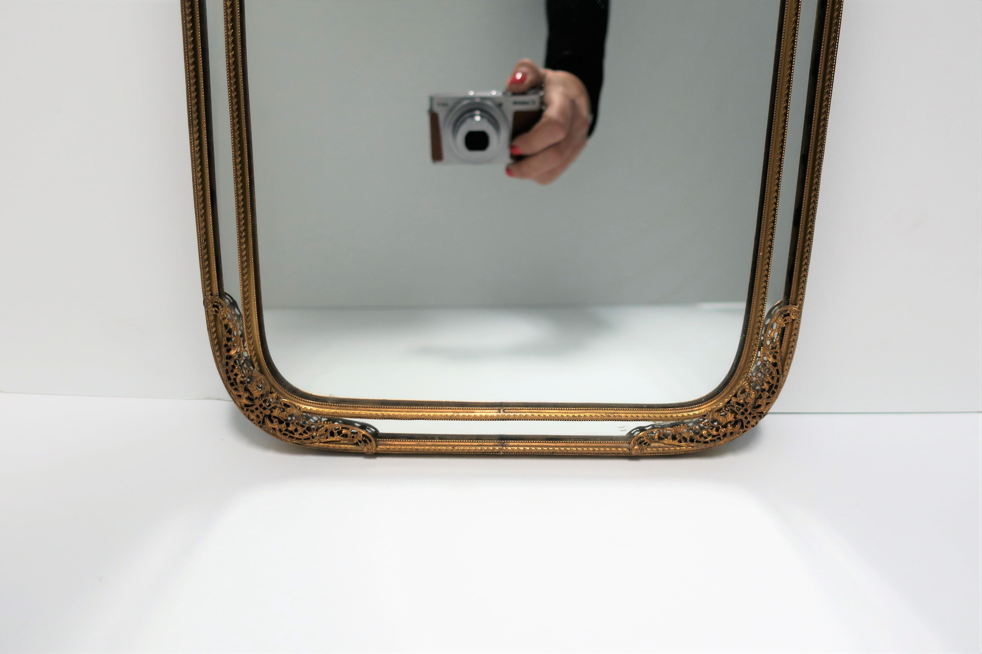 European Brass Wall Vanity Mirror  For Sale 4