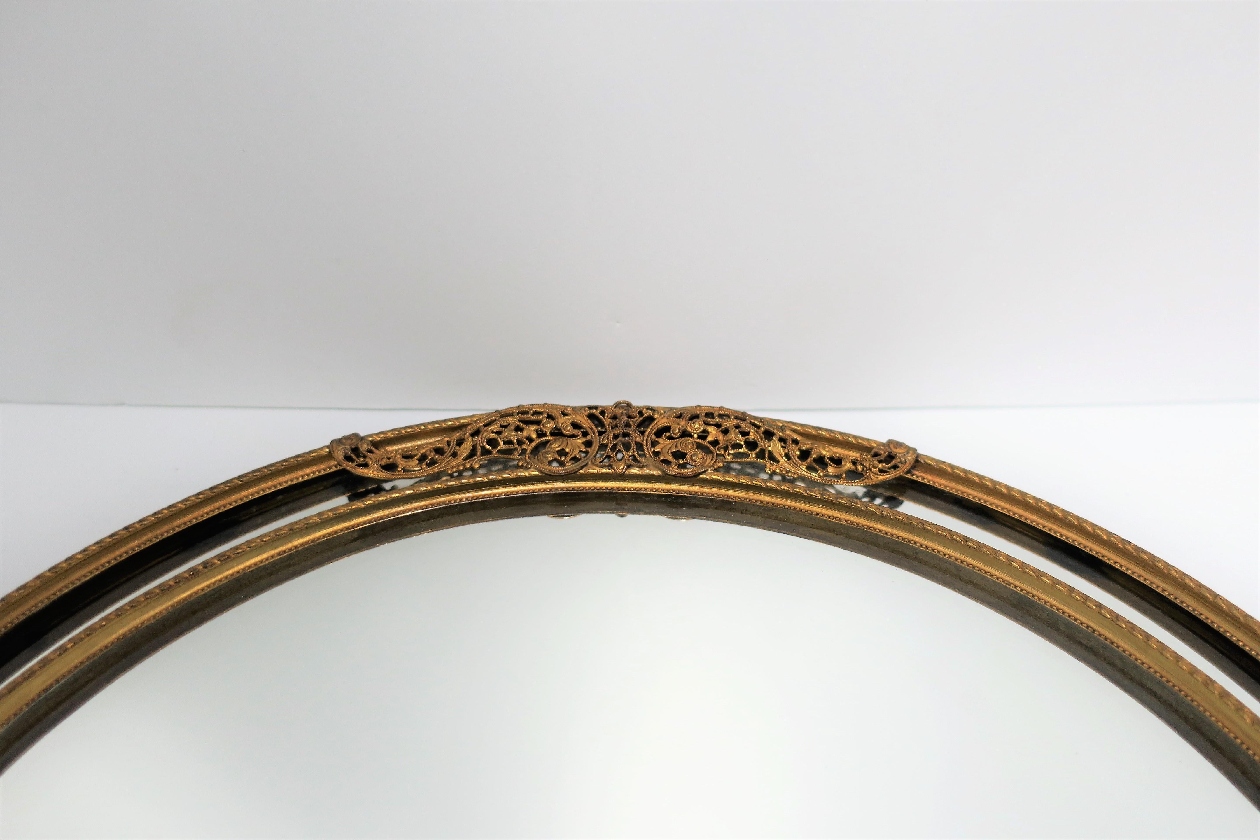 European Brass Wall or Vanity Mirror  For Sale 6
