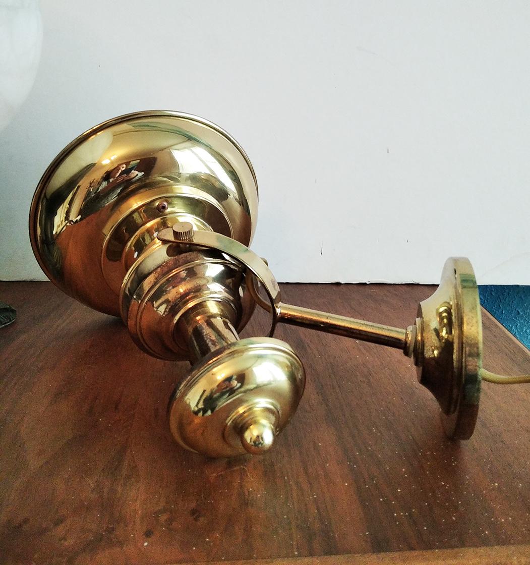 Unknown Brass Wall Sconce, Boat Style Lamp For Sale