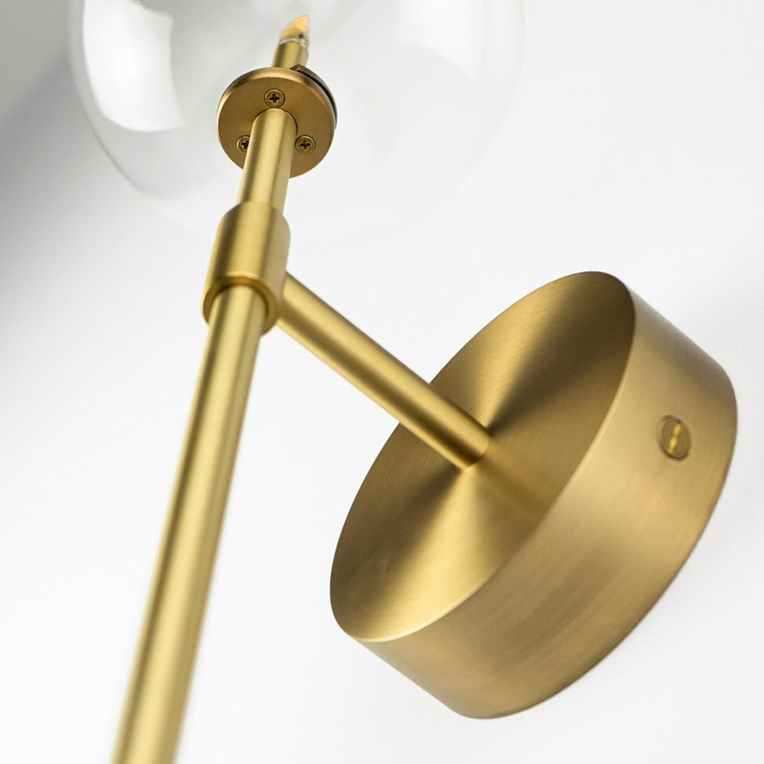 Modern Dawn Single Brass Wall Sconce by Schwung