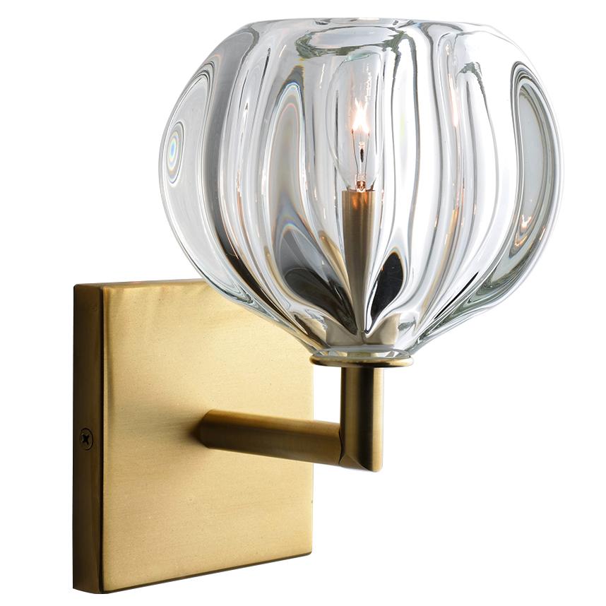 Clear Urchin Elbow Sconce, Hand Blown Glass - Made to Order