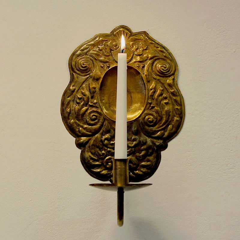 Scandinavian Modern Brass Wall Sconce Pair by Lars Holmström for Arvika 1950s Sweden