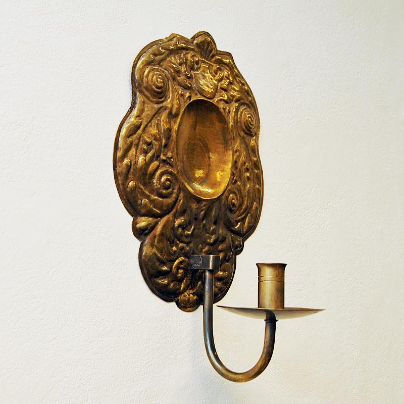 Brass Wall Sconce Pair by Lars Holmström for Arvika 1950s Sweden In Good Condition In Stockholm, SE