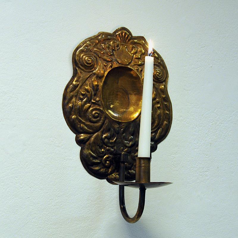 Brass Wall Sconce Pair by Lars Holmström for Arvika 1950s Sweden 2