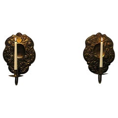 Brass Wall Sconce Pair by Lars Holmström for Arvika 1950s Sweden