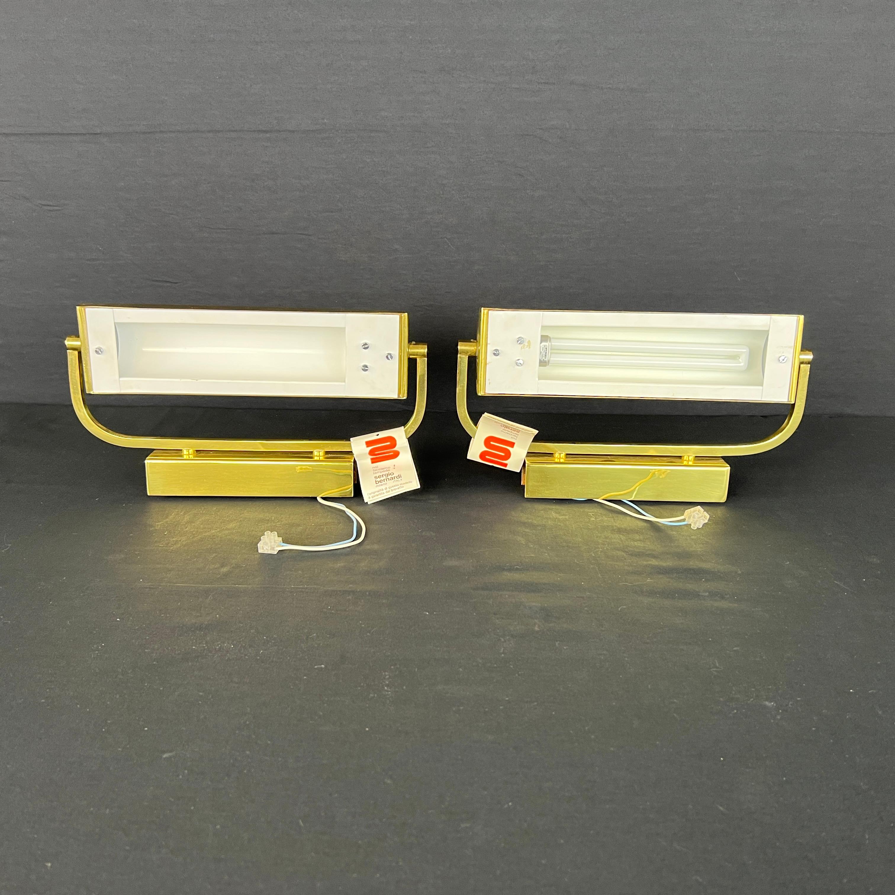 20th Century Brass Wall Sconces by Sergio Bernardi, 1970s – A Pair For Sale