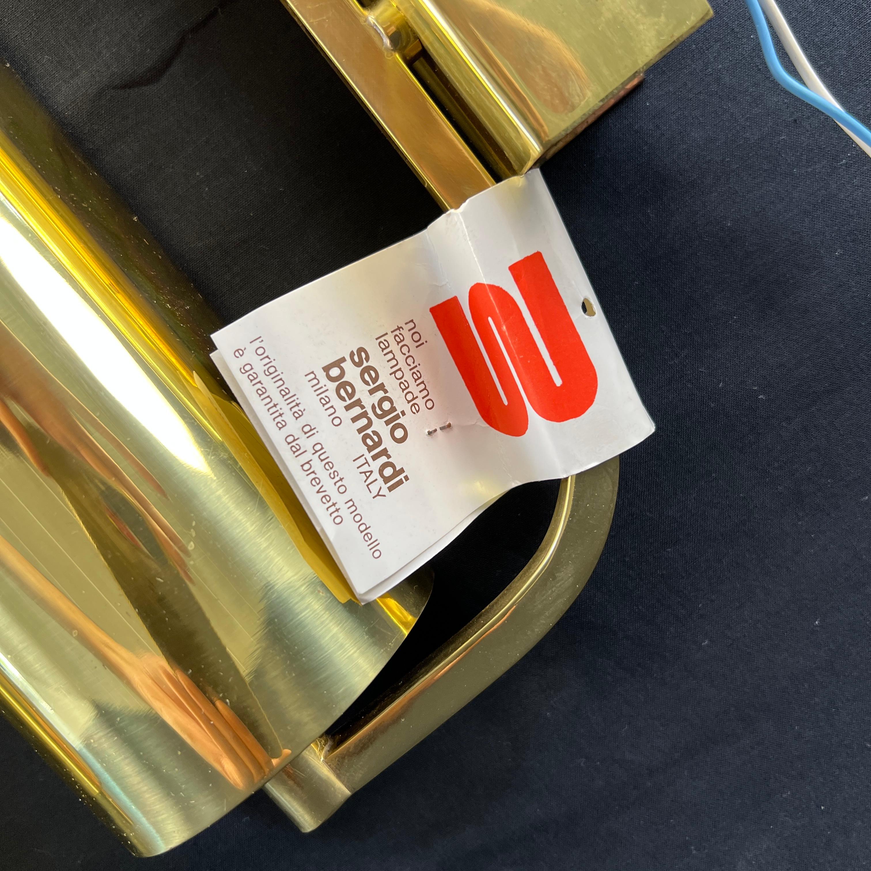 Brass Wall Sconces by Sergio Bernardi, 1970s – A Pair For Sale 2