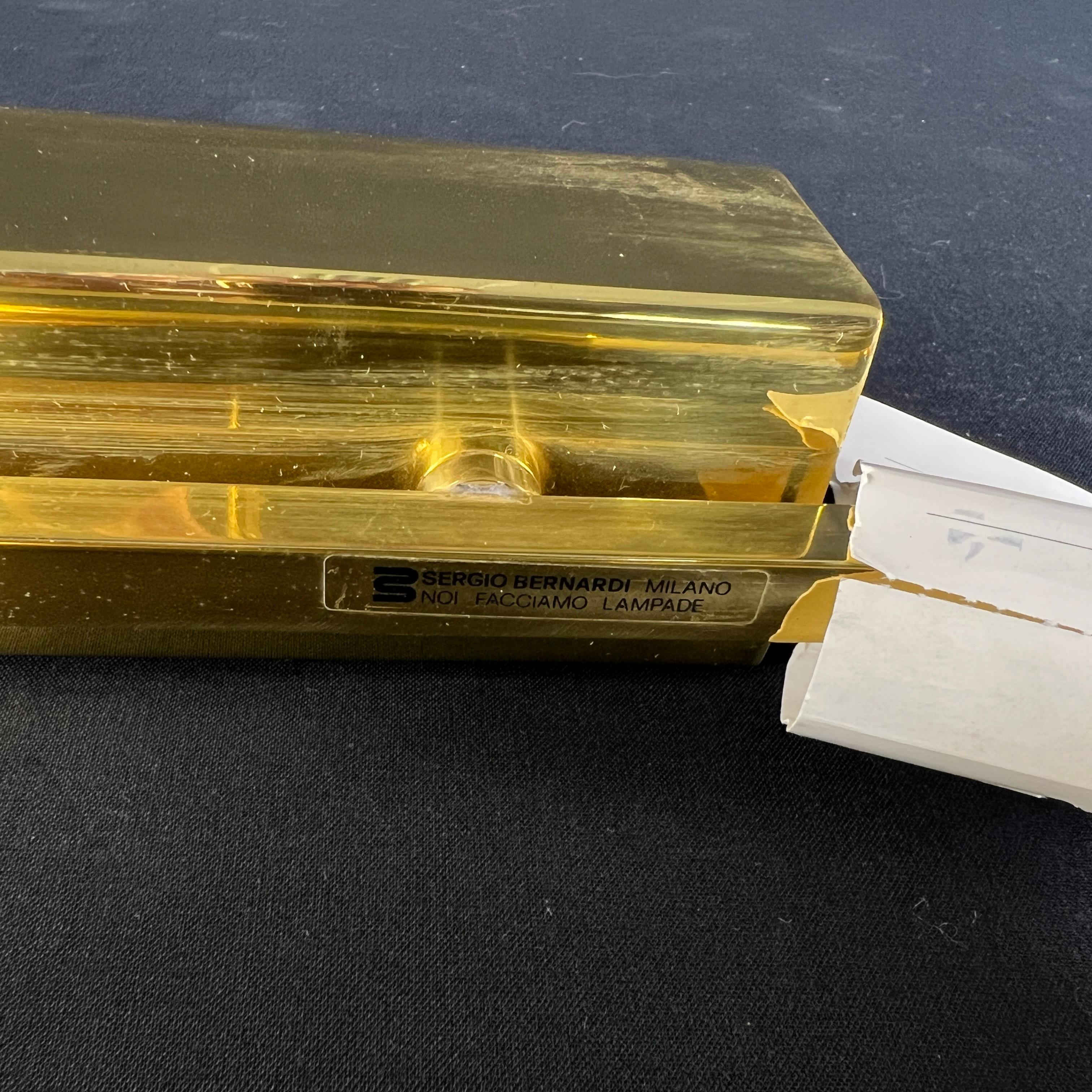 Brass Wall Sconces by Sergio Bernardi, 1970s – A Pair For Sale 3