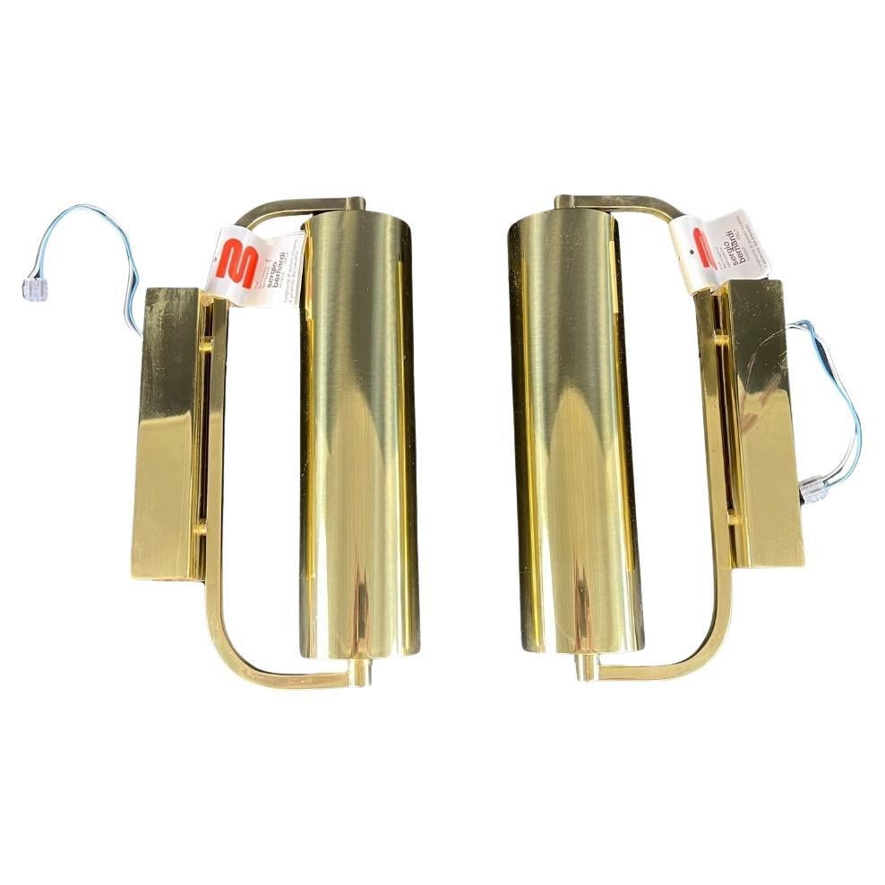 Brass Wall Sconces by Sergio Bernardi, 1970s – A Pair For Sale