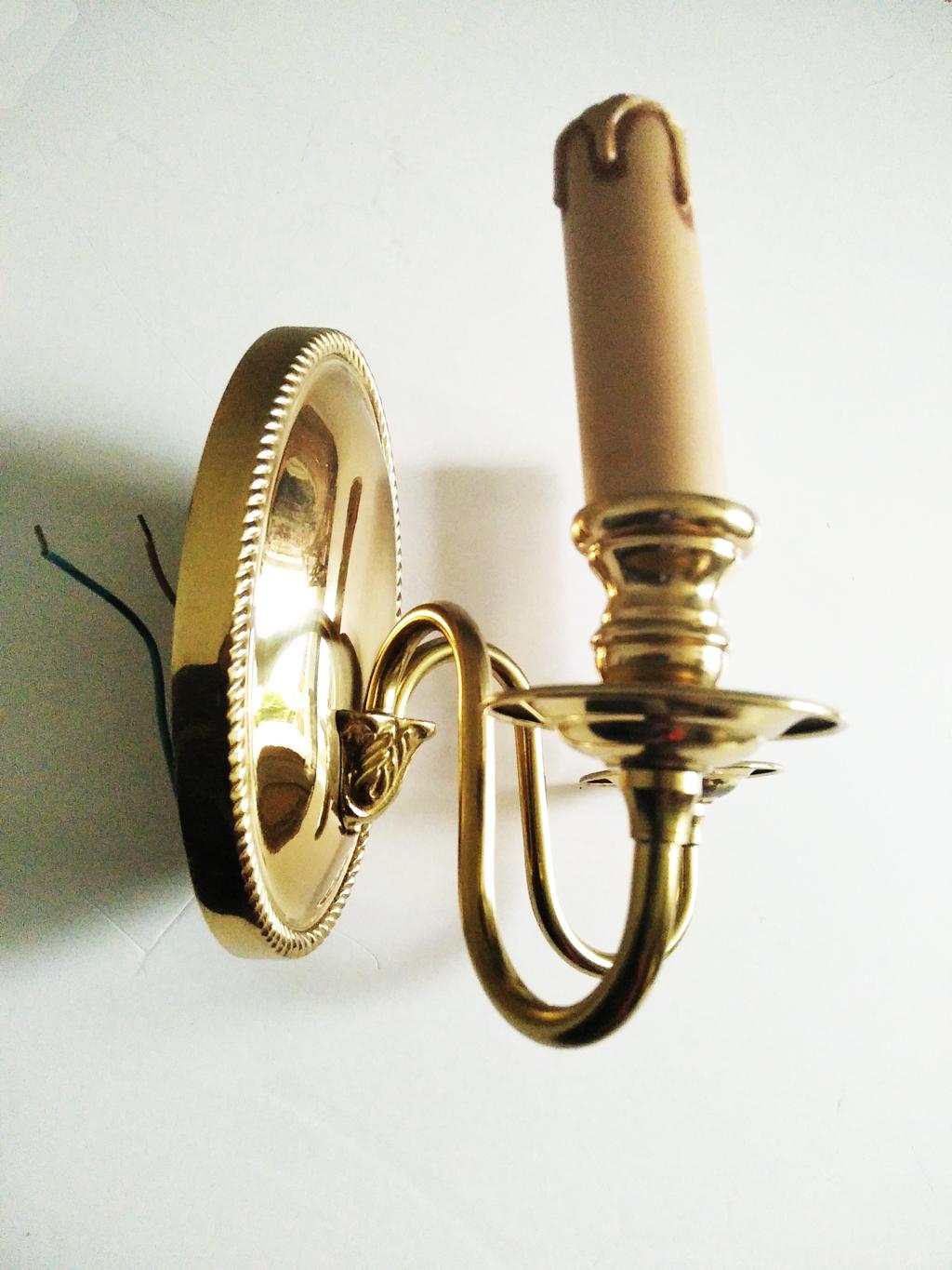 Wall Sconces With Two Lights Brass Gold Louis XVI Style, Mid 20th Century France 3