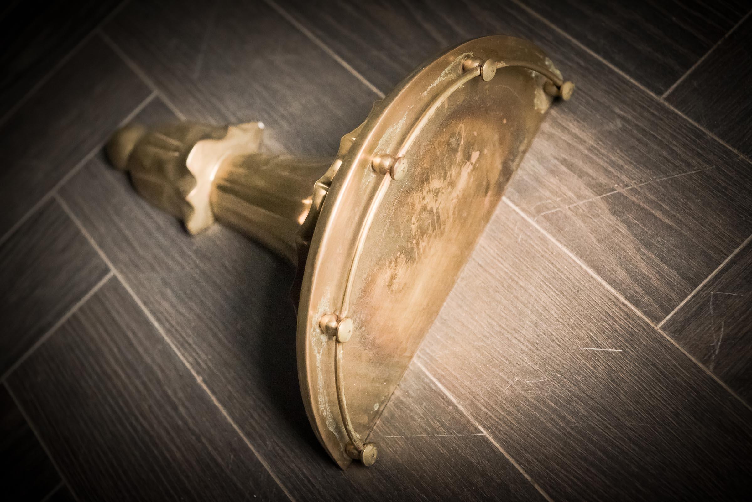Brass Wall Sconces Galleried For Sale 7