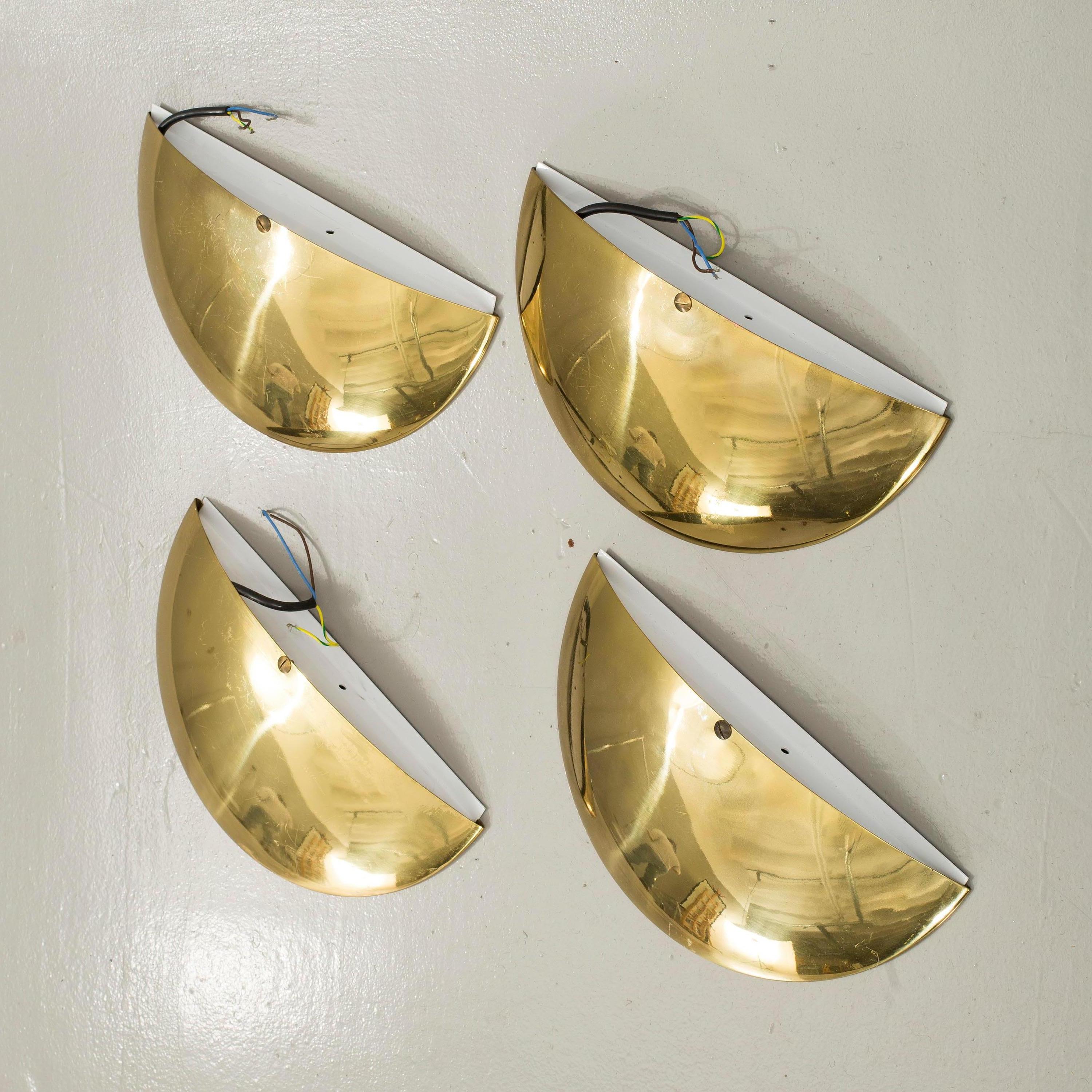 Mid-Century Modern Brass Wall Sconces, Made in Mid-20th Century