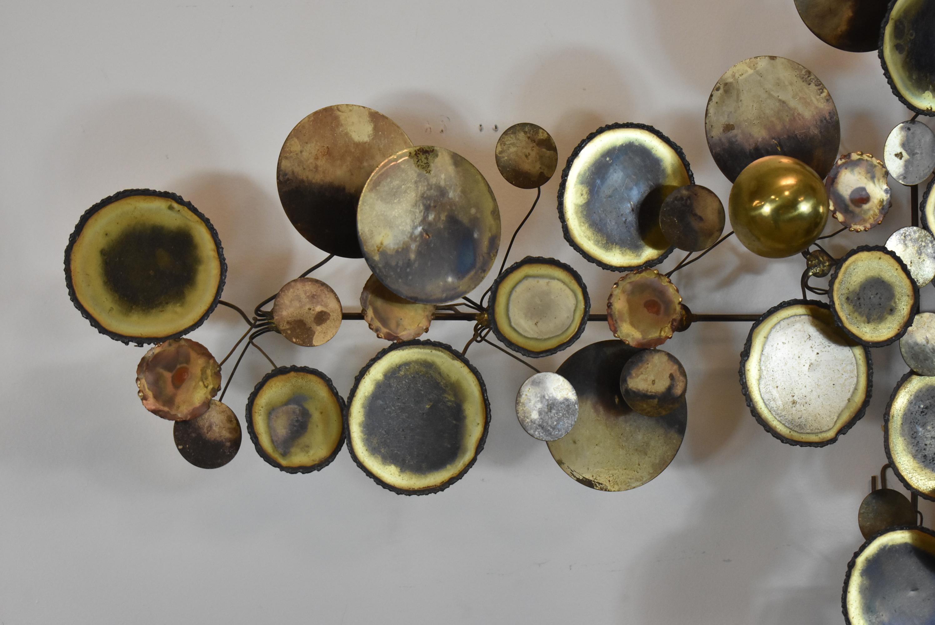 Mid-Century Modern Brass Wall Sculpture by Curtis Jere Titled 