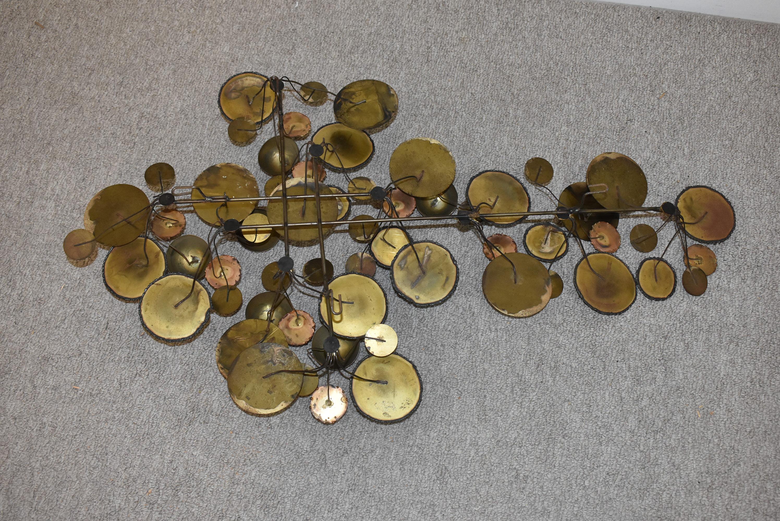 Brass Wall Sculpture by Curtis Jere Titled 