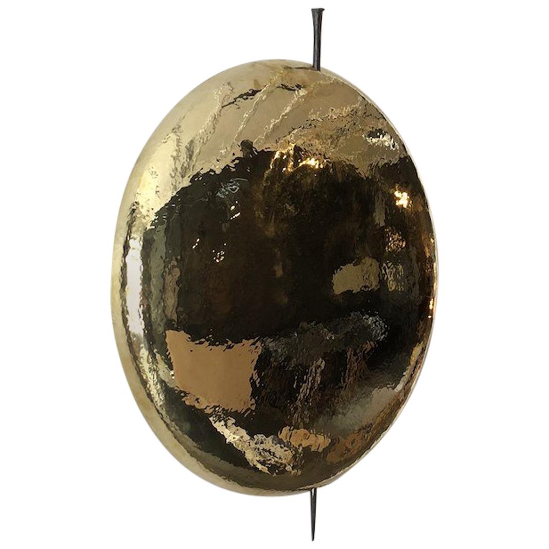 Brass Wall Sculpture ''Helios'' by Alexandre Taveau For Sale