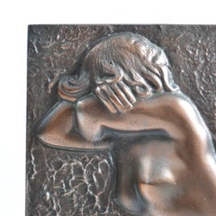 Brass Wall Sculpture Naked Woman, circa 1940