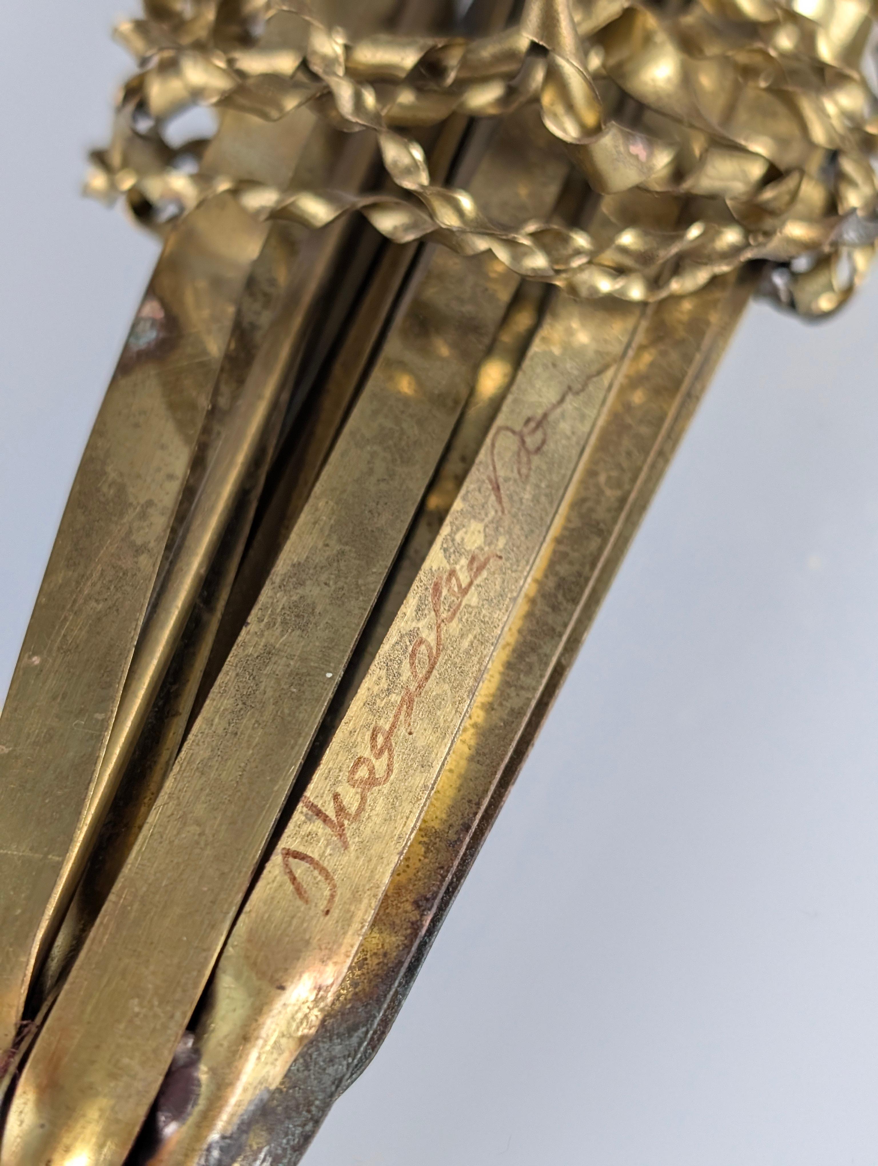 Escultura mural de latón de tallos de trigo de Daniel d'Haeseleer, Firmada, Bélgica 1970 Belga en venta