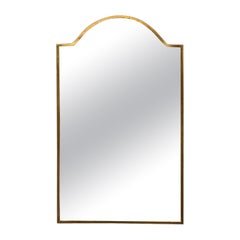 Brass Wall Shield Mirror, Italy, 1950s
