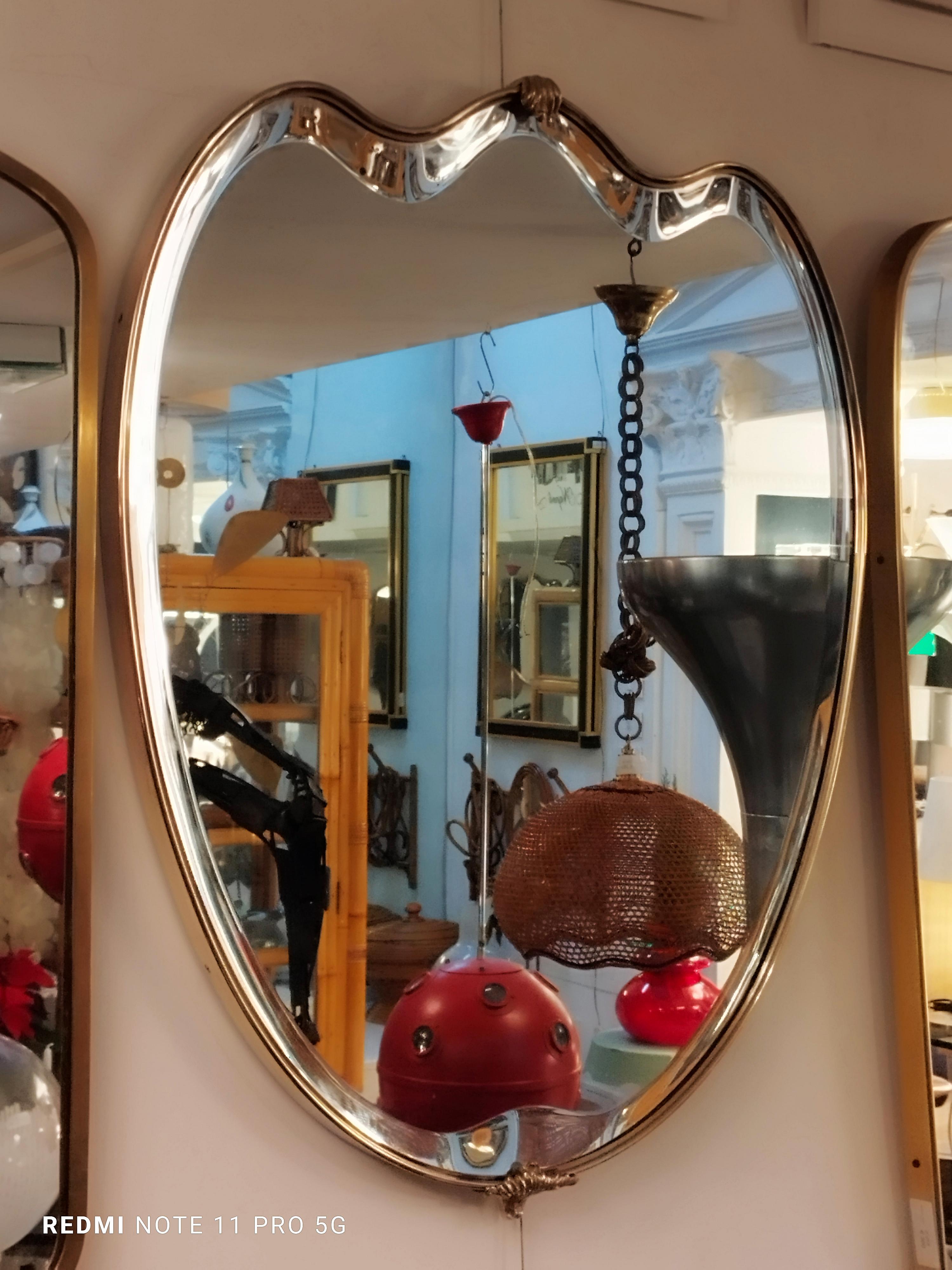 Wandschilfrohr-Spiegel aus Messing, Italien, 1960er Jahre (Mitte des 20. Jahrhunderts) im Angebot
