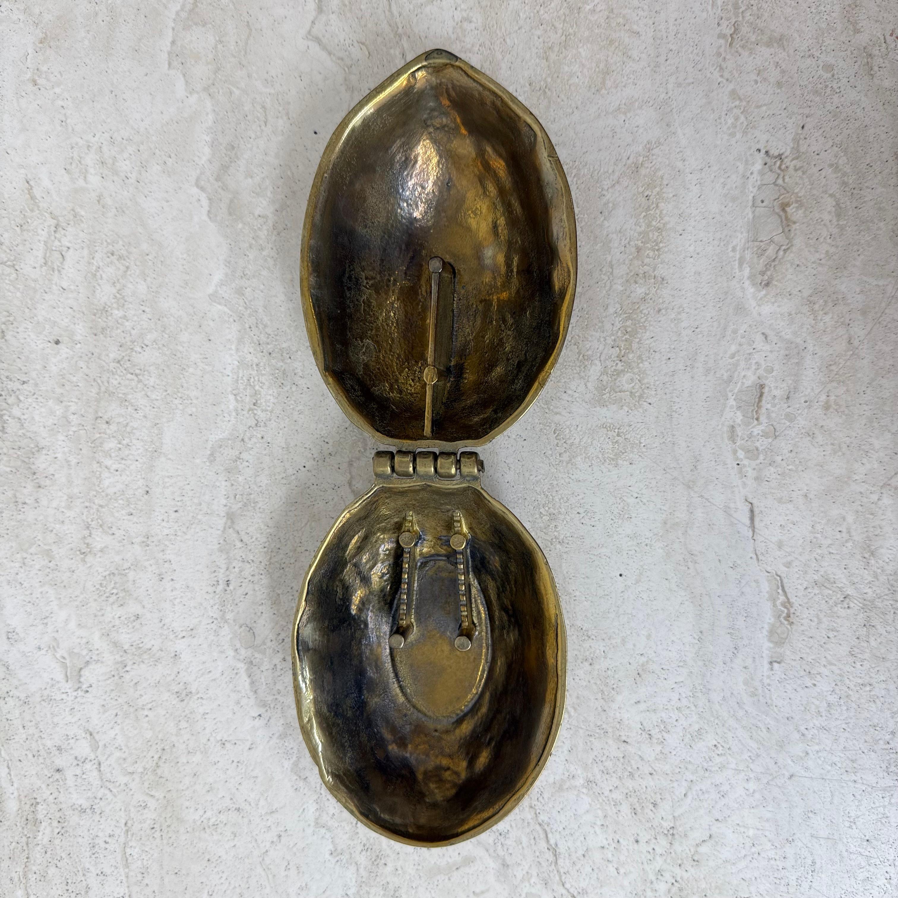 Brass walnut shaped nut cracker , 1970’s For Sale 5