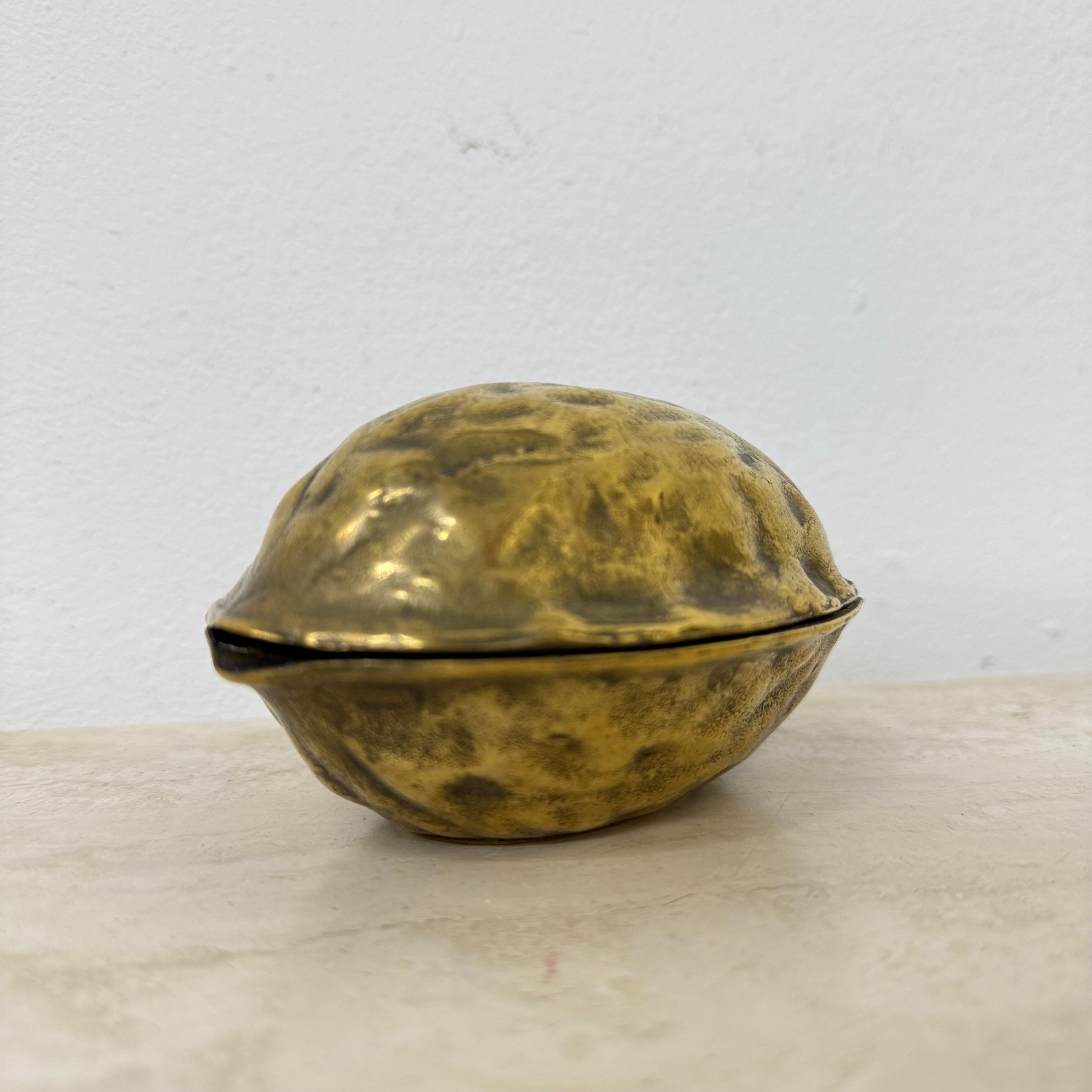 Late 20th Century Brass walnut shaped nut cracker , 1970’s For Sale