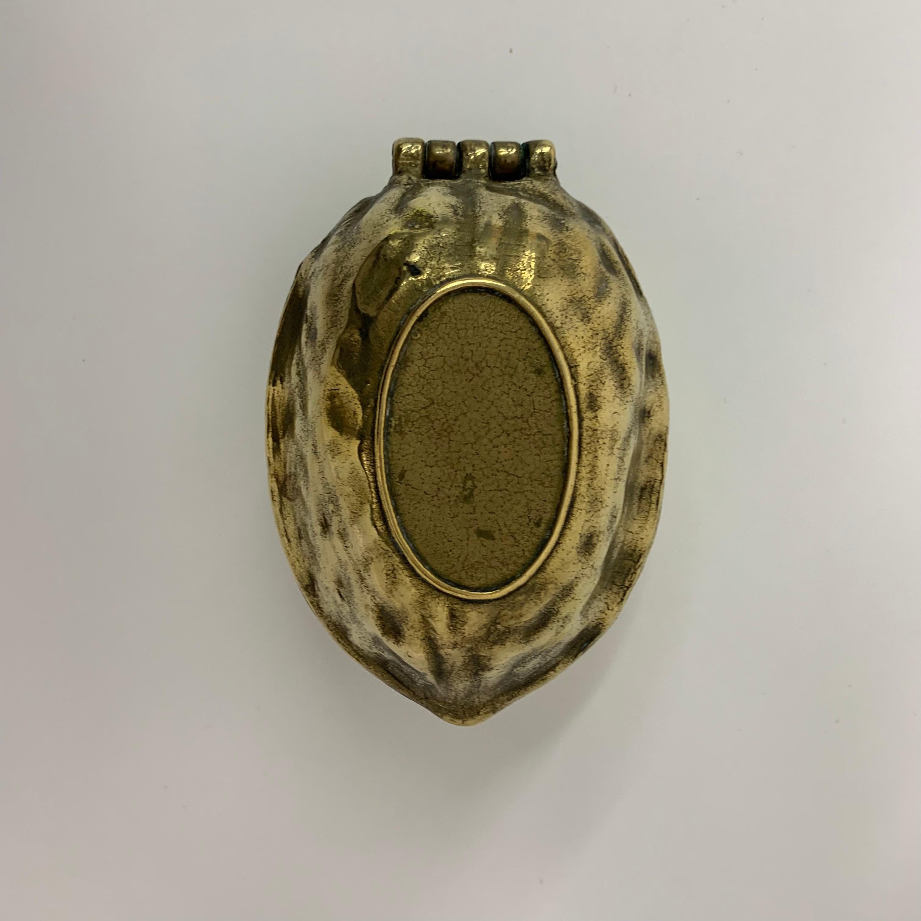 European Brass Walnut Shaped Nut Cracker, 1970’s For Sale