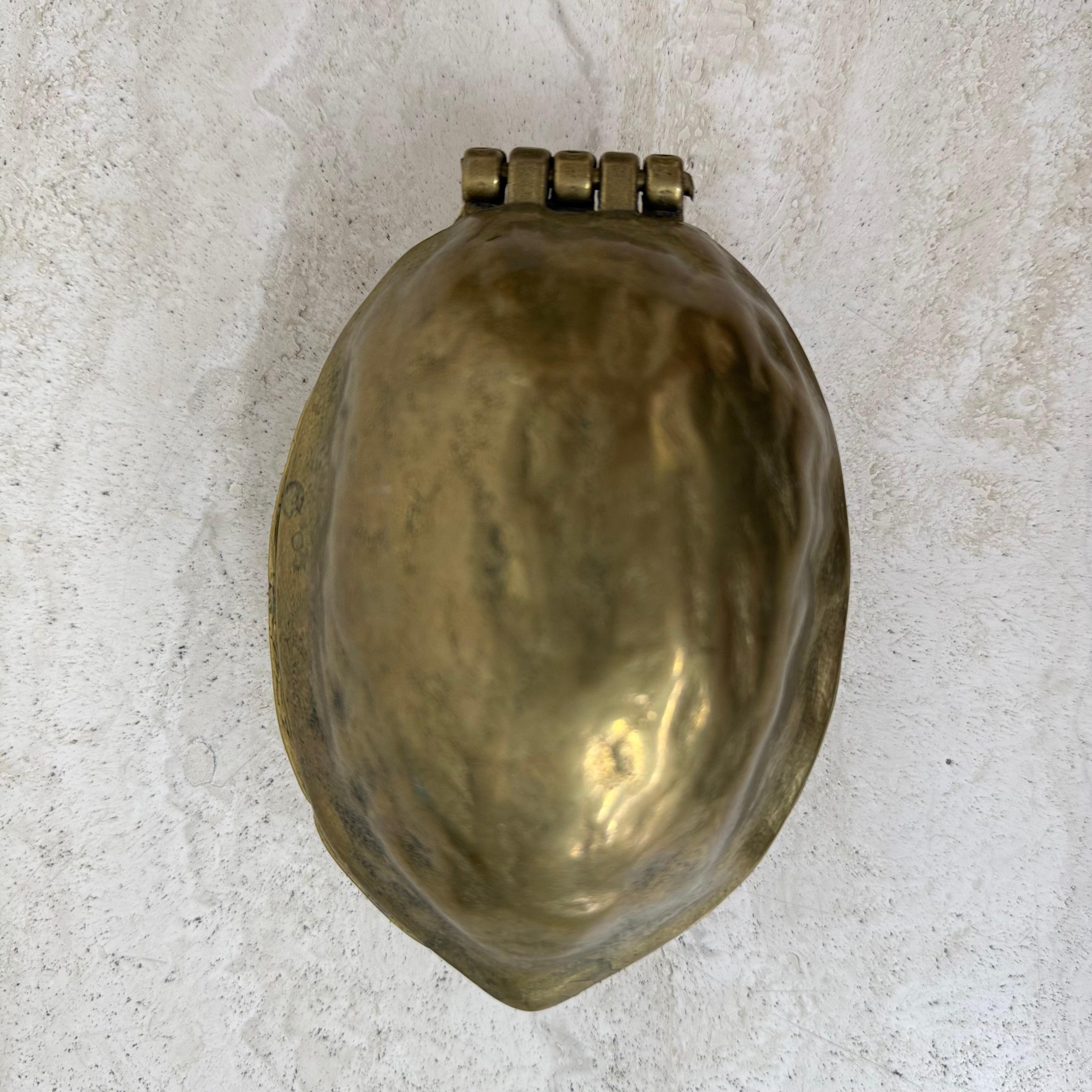 Brass walnut shaped nut cracker , 1970’s For Sale 4