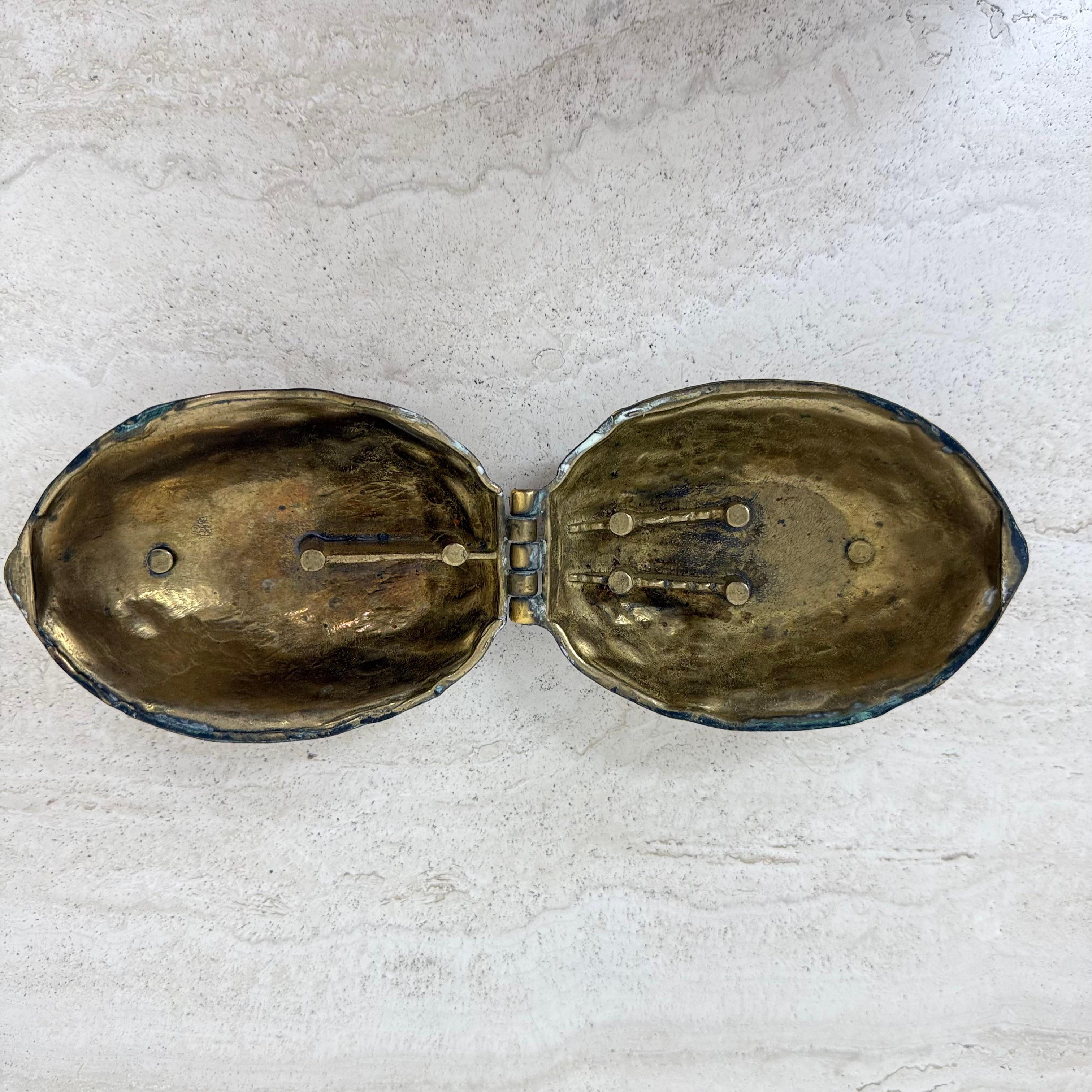 Brass walnut shaped nut cracker , 1970’s For Sale 4