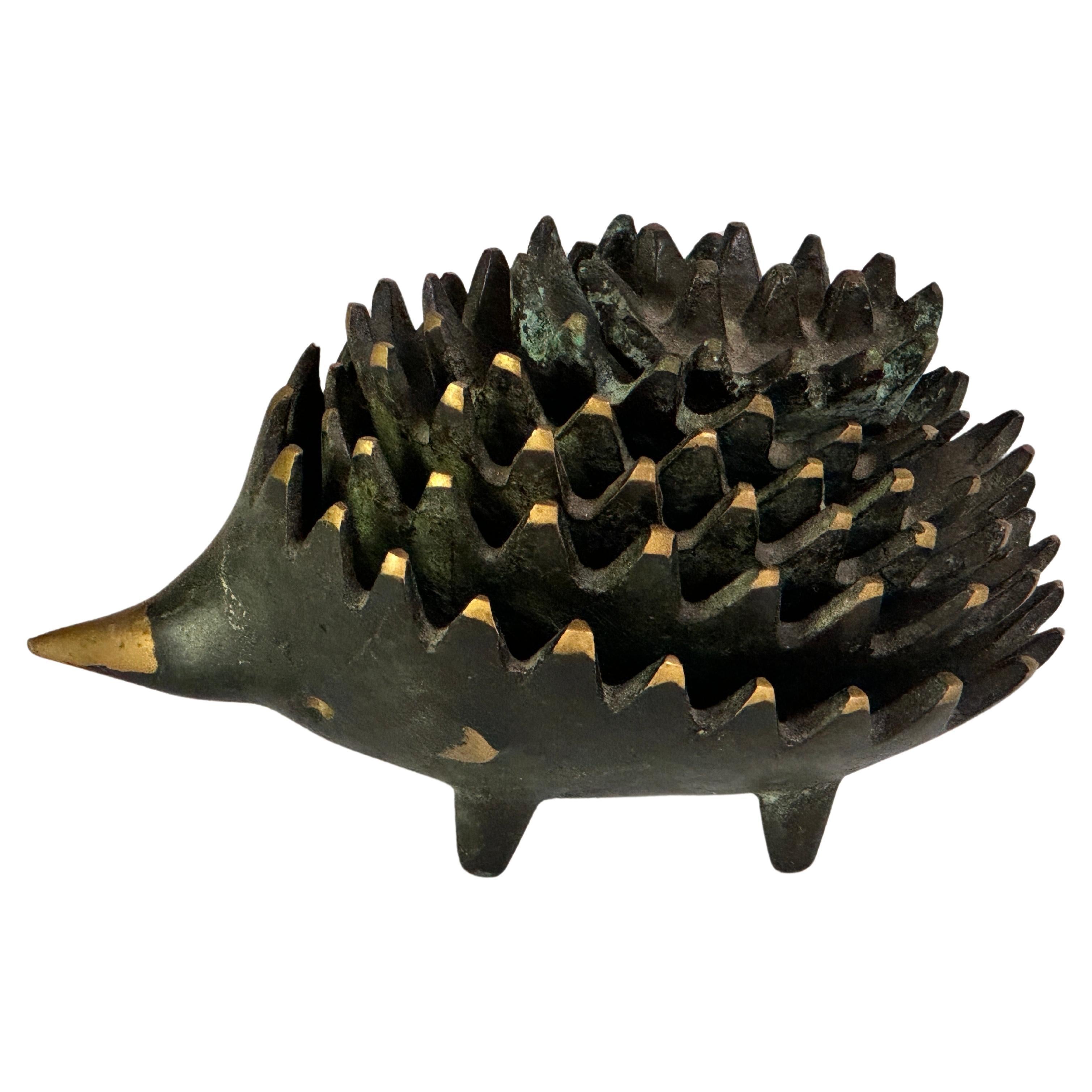 Brass Walter Bosse Hedgehog Sculpture Stacking Ashtrays 1950s Austrian