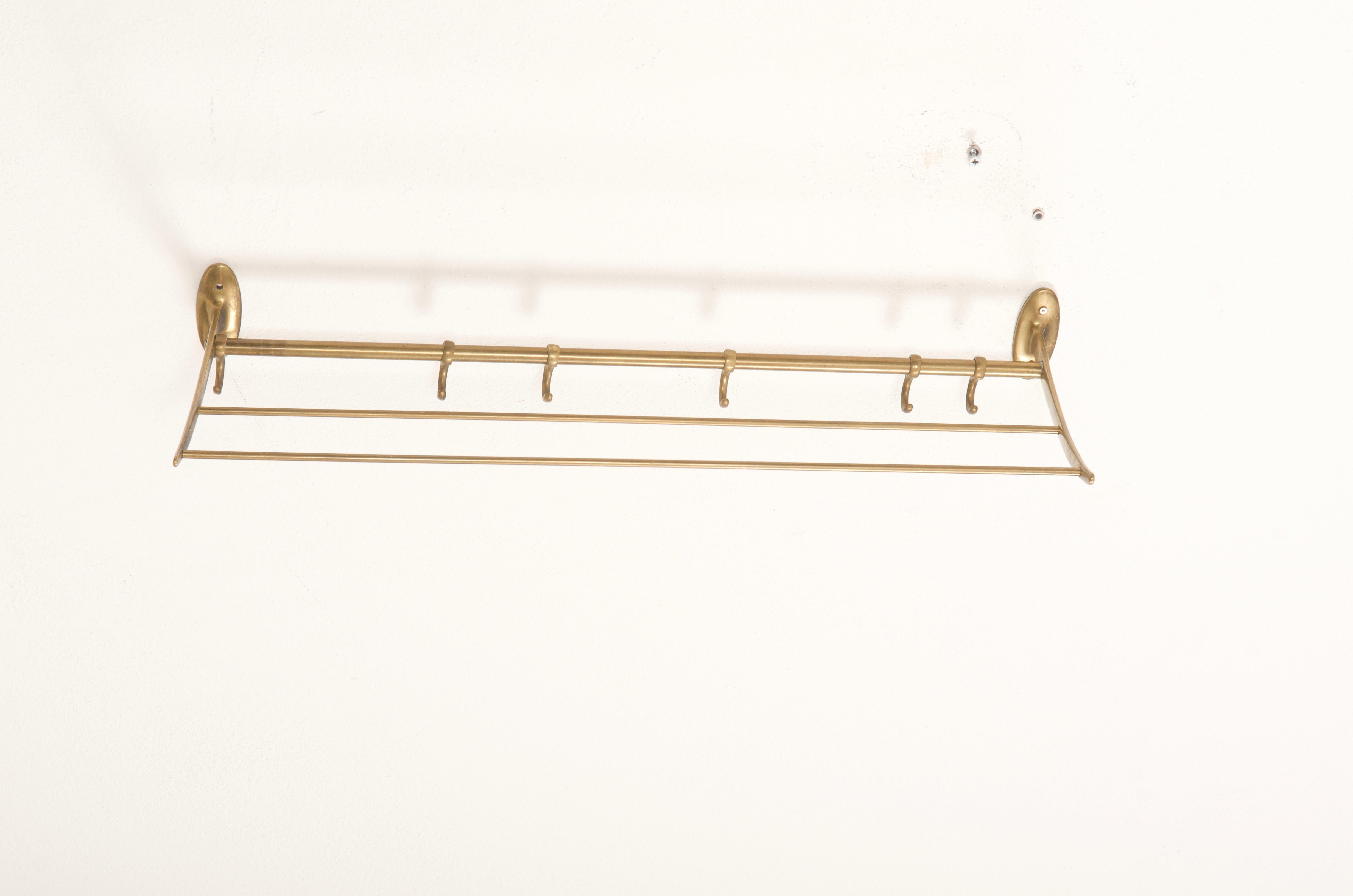 Brass Wardrobe Hat Rack by Karl Hagenauer Vienna For Sale 5