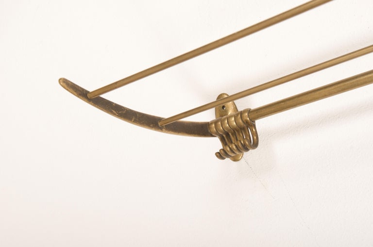 Brass Wardrobe Hat Rack by Karl Hagenauer Vienna For Sale at 1stDibs
