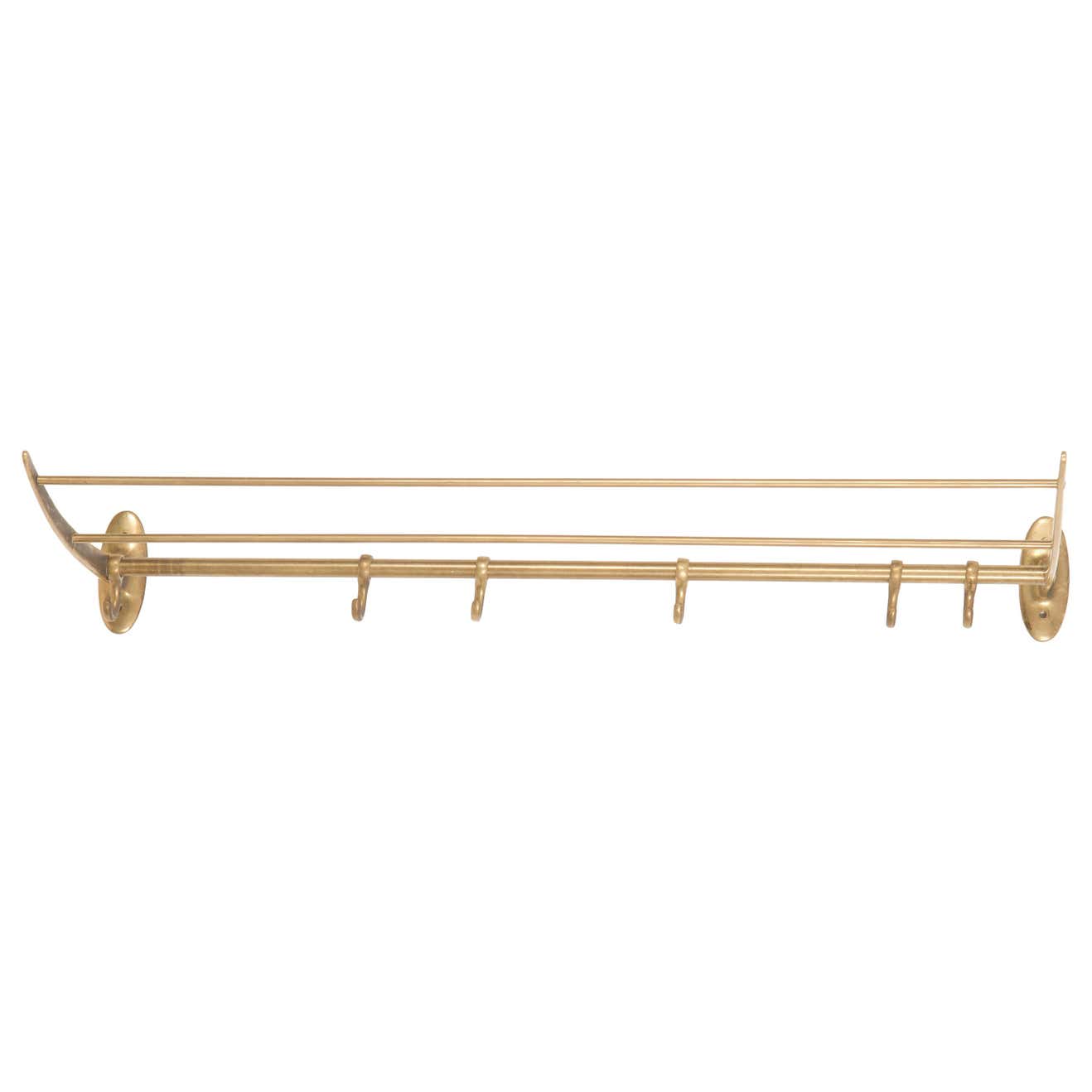 Brass Wardrobe Hat Rack by Karl Hagenauer Vienna For Sale at 1stDibs