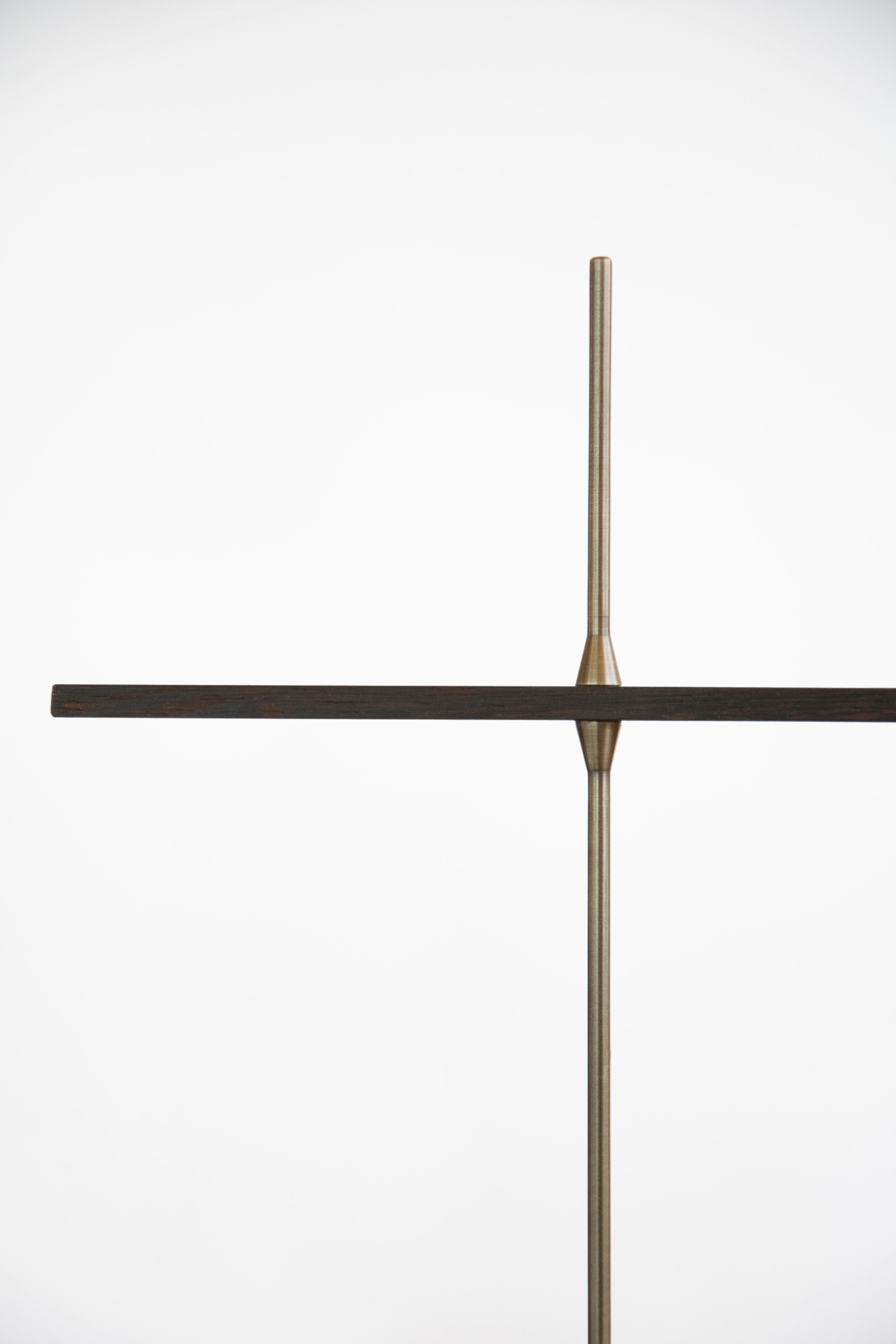 Postmoderne Lampe de bureau Anima en laiton et bois de wengé par Eichkorn en vente