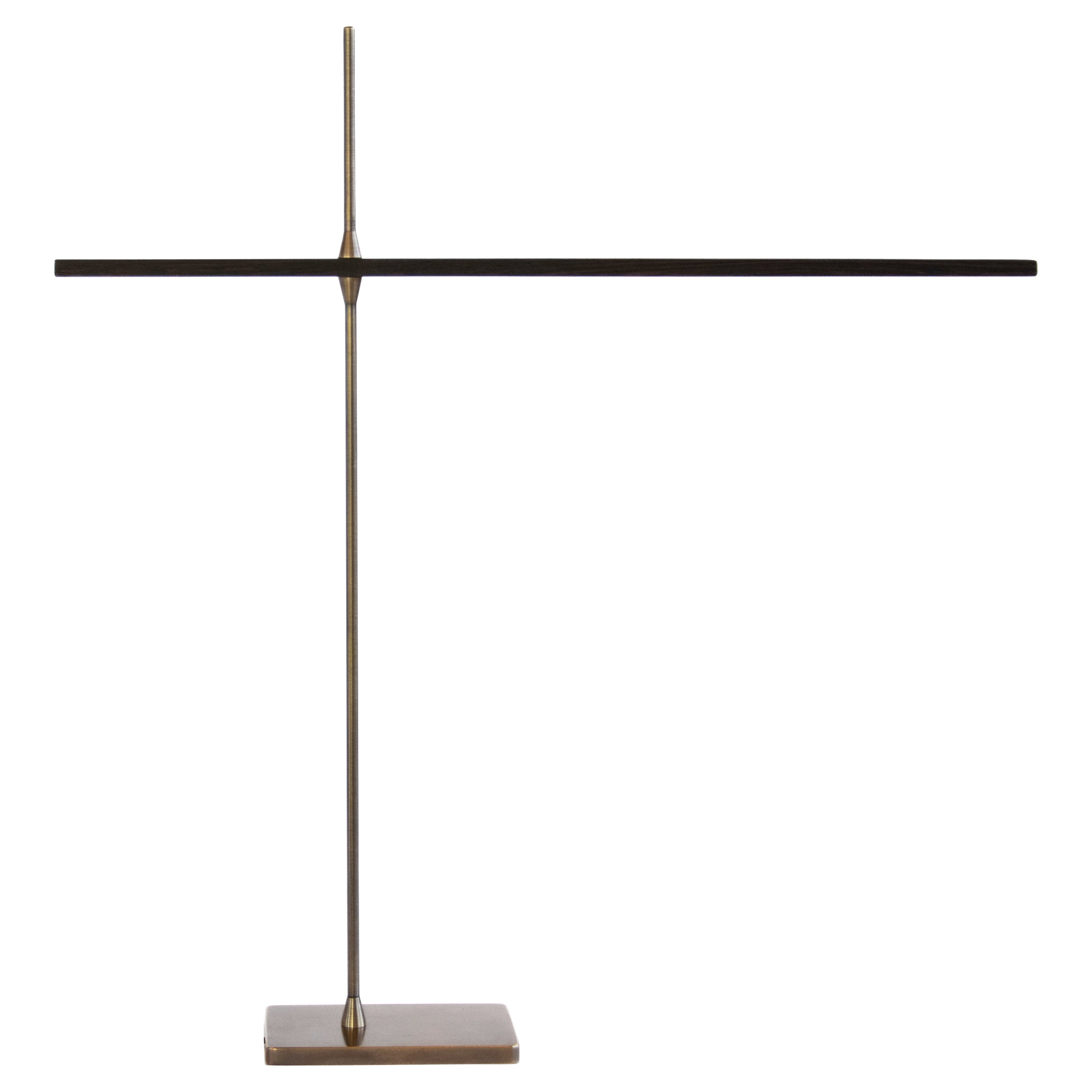 Anima Schreibtischlampe aus Messing und Wengeholz von Eichkorn