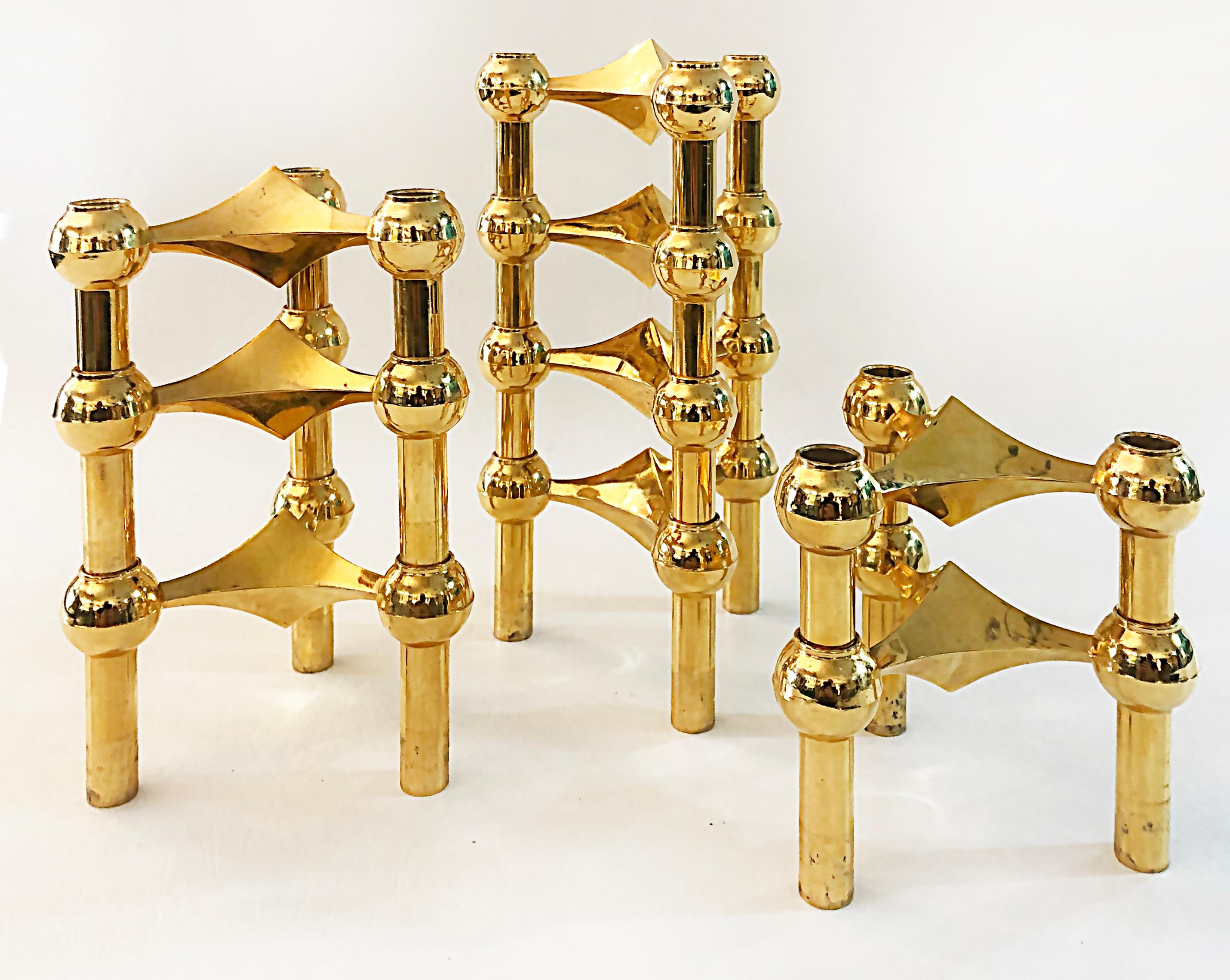 Brass Werner stoff candle holders for hans nagel, set of 9


Offered for sale is a set of 9 brass Stoff Nagel candle holders originally designed by architect Werner Stoff for metalworker Hans Nagel in the 1960s. The modular candle holders can be