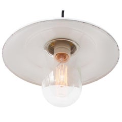 Brass White Enamel Vintage Clear Glass Pendant Lights