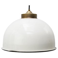 Brass White Enamel Vintage Industrial Pendant Lights