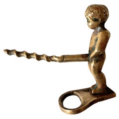 Brass Wine and Bottle CAP Opener Putto