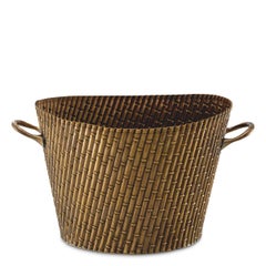 Brass Wine Cooler with Bamboo Pattern